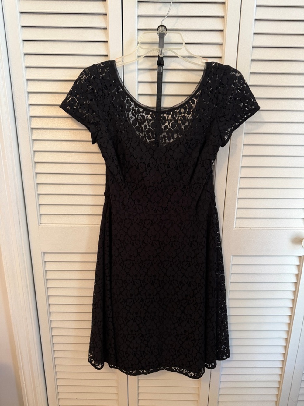 White House Black Market Black Lace Midi Dress